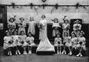 May Queen Brenda Wright with her attendants at Marshfield Infants School in 1949
