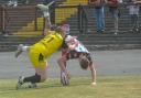Ethan Ryan scores his first try for the Bulls against North Wales Picture; Tom Pearson