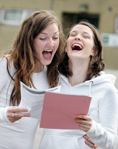 South Craven School twins Rachel and Lucy Hirst who  both scored the exact number of points in their A-Level results.