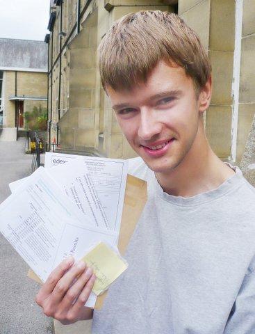 Ermysted's student Christopher Richards with six straight A grades.