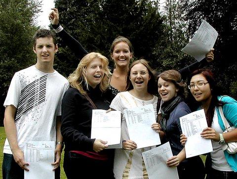 Ilkley Grammar School students celebrate success in their A levels. From the left are Rowan Smith, Bethany Castelow, Bethany Wilson, Jessica Smith, Amelia Stubbs and Alisa Hunter.