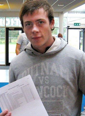 Chris Roberts, a pupil at Prince Henry's Grammar School, Otley, gained three straight As  and is looking forward to studying Chemistry at Manchester University.