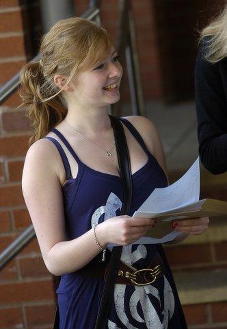 Thornton Grammar School student Alice Jones with her results.