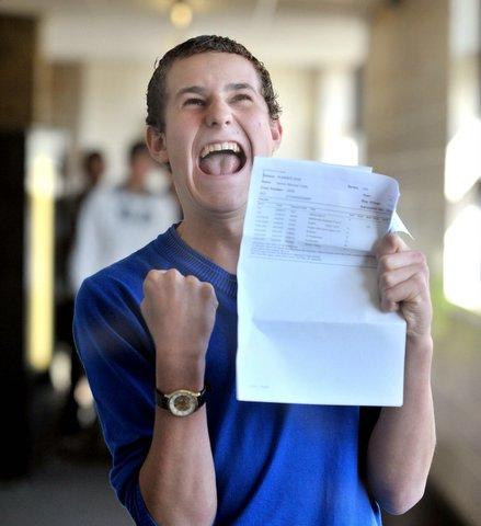 Bingley Grammar School student James Collis is delighted with his results.