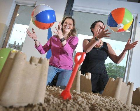 Impressions Gallery in Centenary Square has transformed its studio space into an urban oasis, with the help of two tonnes of sand. 