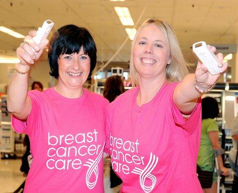 A mum who beat breast cancer is raising awareness of the disease by holding a keep-fit relay at the Boots store where she works. 