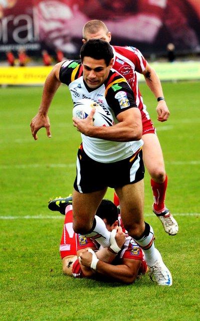 Match pictures from Bulls' game against Salford Reds