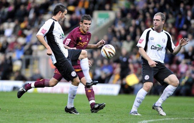 Action from City's game with Hereford.