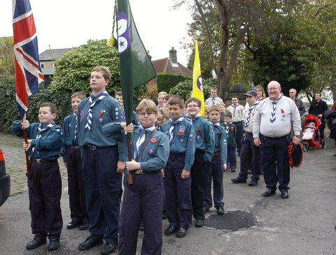 The Remembrance Day Parade at Silsden.