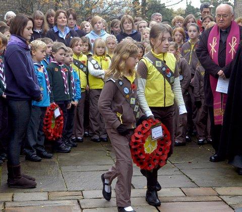 The Remembrance Day Parade and service at Addingham.
