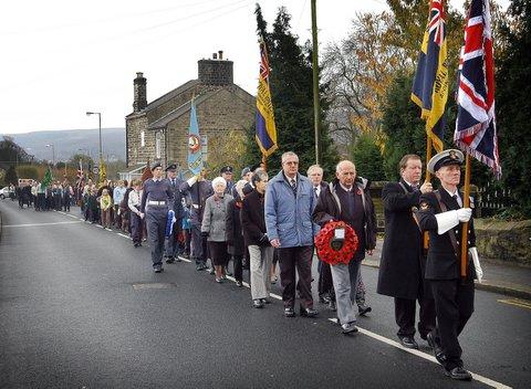 The Remembrance Day Parade and service at Addingham.