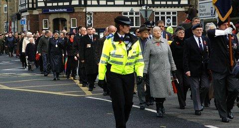 The Remembrance Day Parade at Otley.