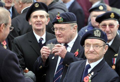 Veterans at the Remembrance Day Parade in Bradford city centre.