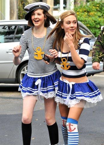 Ilkley Grammar School pupils taking part in a three-legged walk around town for Children in Need. Pictured are Hannah Russell and Charlotte Wright, both aged 13.