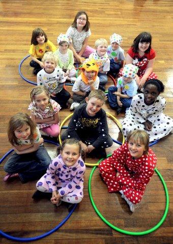 Priestthorpe Primary School, Bingley, pupils taking part in a spotty day.