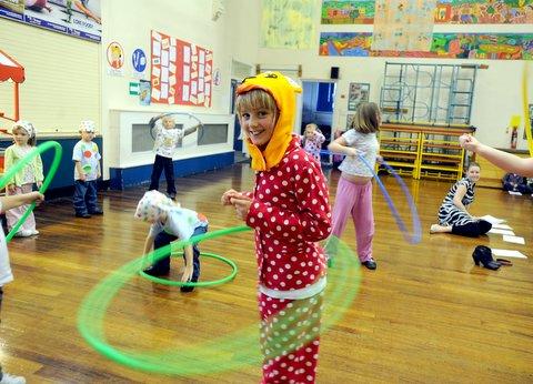 Priestthorpe Primary School in Bingley had a spotty day. Beth Meer, 10, joins in with fun.