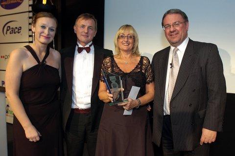 The Linkklub - Best Community Project for the Disabled winner. Left to right, Debbie Lindley, Albert Chippendale (Windmill Health), Jeanie Lambert, Perry Austin-Clarke.