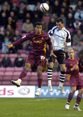 Action from Bradford City's game at Darlington.