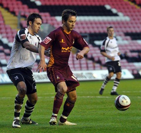 Action from Bradford City's game at Darlington.