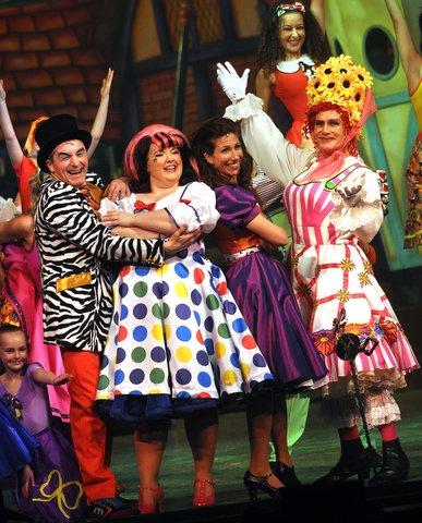 Pictured in this scene from Jack and the Beanstalk are, from the left, Jan Erik, Leanne Jones, Gaynor Faye and Tony Adams.