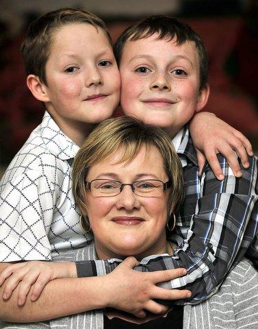 A diabetic mum has praised her twin sons who she said saved her life when she fell unconscious when her blood sugar level dropped. 
Julie Richardson, of Crack Lane, Wilsden, said without the actions of ten-year-olds Kyle and Jordan she would have died.