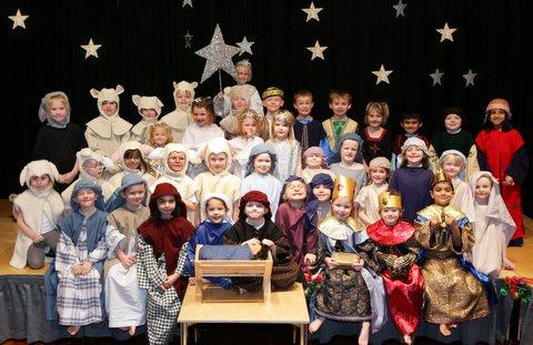 The cast of Skipton Parish Church Primary School Nativity play.