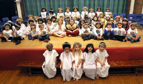 The cast of St Cuthbert and The First Martyrs Nativity.