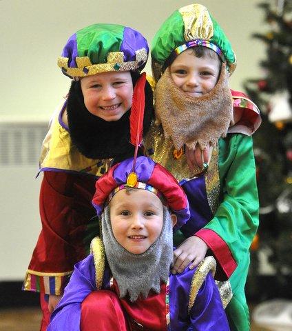 Holybrook Primary School kings are, from the left, Tylor-Jake Squire, Kiean Rhodes and Billy-Joe Watson.