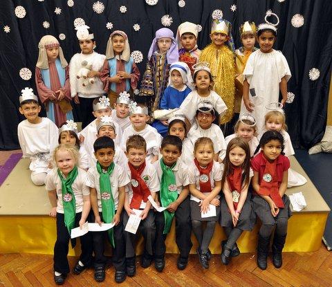 The cast of Shipley C of E Primary School Nativity.
