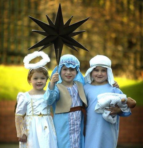 Appearing in Shirley Manor Primary School Nativity were, from the left, Chelseay Eshor, Thomas Bostock and Megan Kershaw.