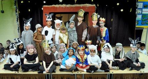 The cast of Stocks Lane Primary School Nativity.