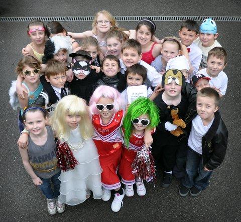 The cast of Woodlands C of E Primary School production.
