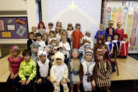 Pupils at Harden Primary School performed Rock Around the Flock.