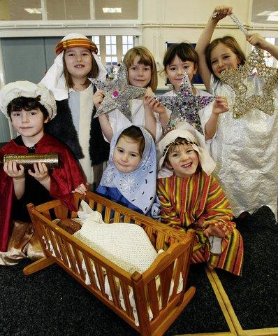 Oxenhope Primary School pupils in their Christmas production 'Shine Star, Shine'.