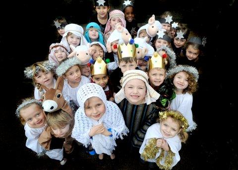 The cast of St Paul's C of E Primary School Nativity.