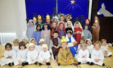 Pupils taking part in Woodside Primary School Christmas production.