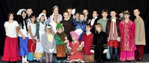 The cast of Worthinghead Primary School's Christmas production of Dick Whittington.