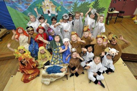 The cast of Clayton Village Primary School Nativity.
