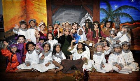 The cast of Crossley Hall Primary School Nativity.