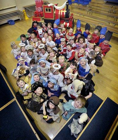 The cast of Foxhill Primary School Nativity.
