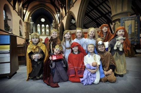 The pupils at Keelham Primary School perform their Nativity in St James's Church, Thornton.