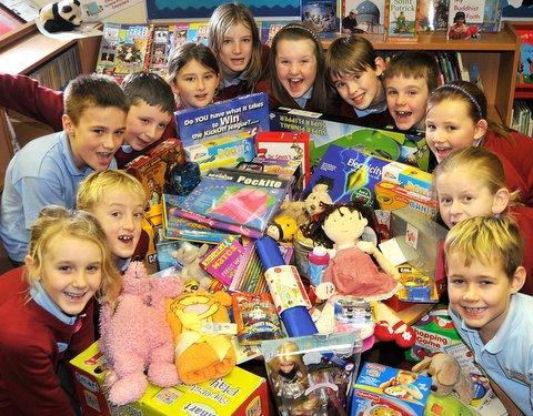 Youngsters at a Guiseley primary school created a toy mountain when they responded to an appeal to help children less fortunate than themselves. 
The St Oswald’s pupils brought in gifts galore for a toy appeal for children in West Yorkshire. 