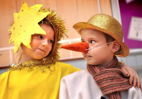 Appearing in Hill Top Primary School's Christmas production were Ellie Jackson, left, and Alfie Cull.