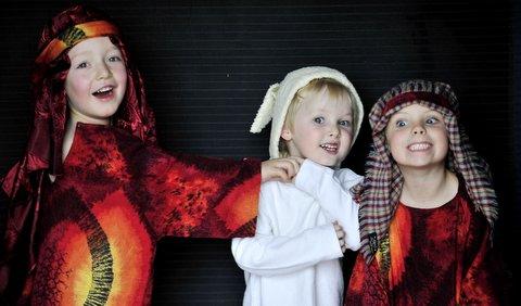 Pictured in Woodside Primary School's Nativity are, from the left, Joshua Boaler, Harvey Haigh and Cian Oxley.