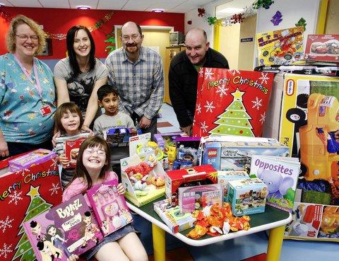 Children spending Christmas in hospital were given something to smile about. 

Bradford-based charity Little Heroes Cancer Trust paid a visit to Airedale General Hospital near Keighley to make a festive toy drop. 