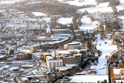 Shipley, Saltaire and Salts Mill.