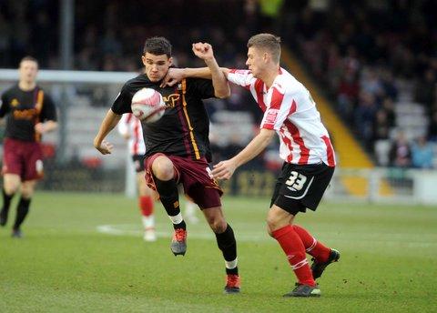 Action from Bradford City's game at Lincoln.