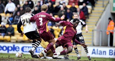 Action from Bradford City's game with Darlington.