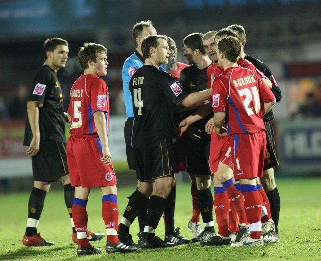 Action from Bradford City's game at Aldershot.