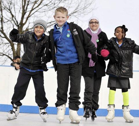 Children followed in the footsteps of their Dancing On Ice heroes when their playground was turned into an ice rink. 
Bowling Park Primary School, West Bowling, pupils got their skates on and attempted to glide around as part of a special week of events